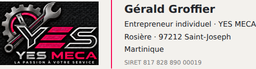 Signature de Gérald Groffier EI, YES MECA