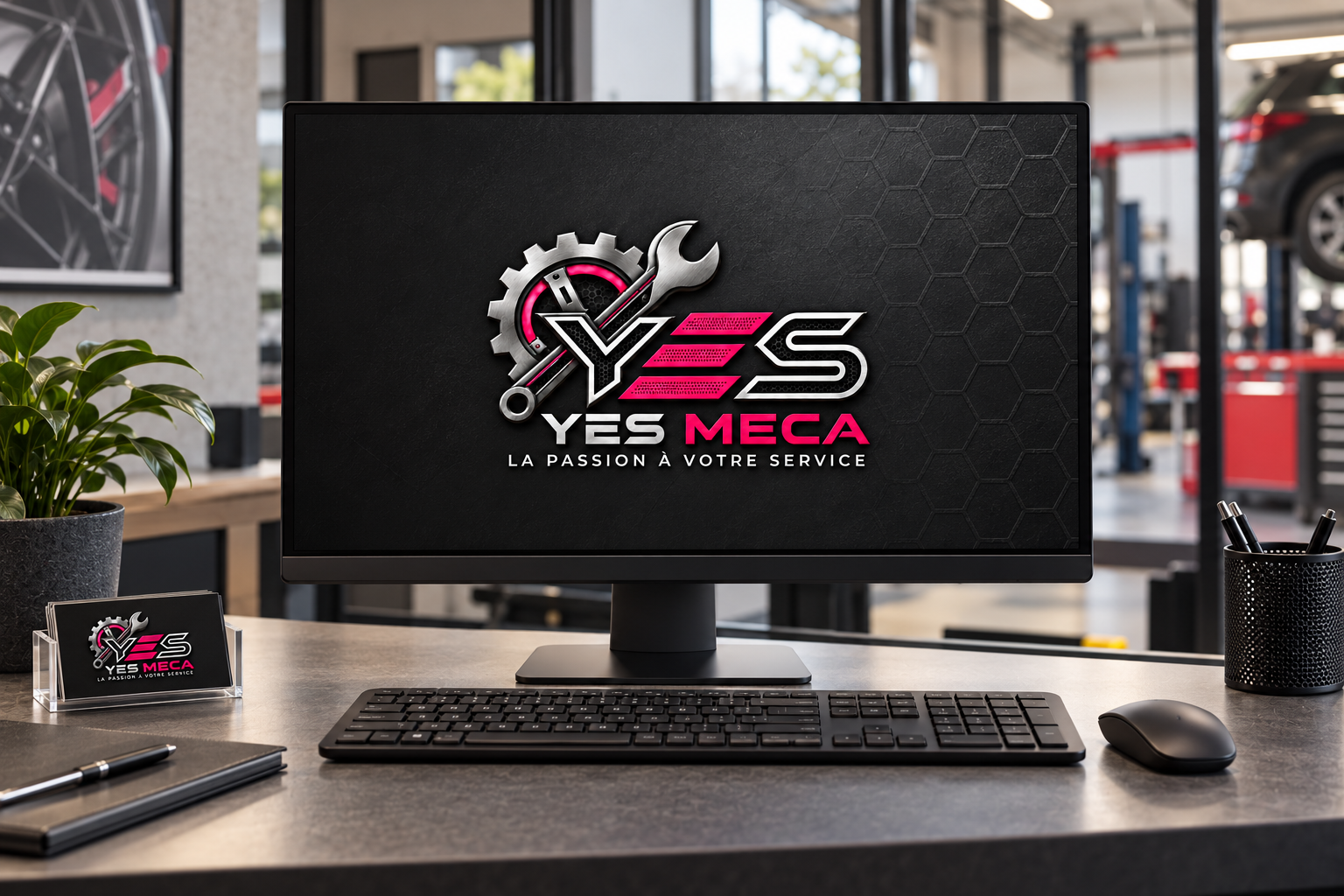 Fond d’écran YES MECA — Une présence de marque sur le poste d’accueil.